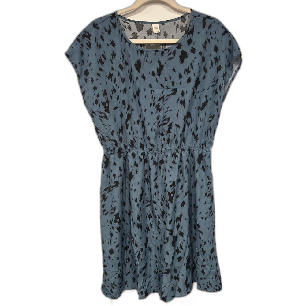 SOLY HUX Plus Size XL Blue Tiger Print Dress Short Sleeve Casual Summer Boho